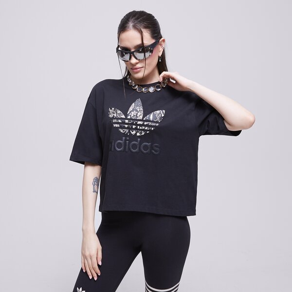 Krekli sievietēm ADIDAS T-KREKLS T-KREKLS GRAPHIC ic6065 krāsa melna