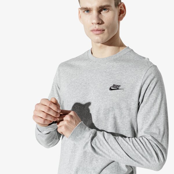 Vīriešu t krekli NIKE T-SHIRT NSW CLUB LONG-SLEEVE TEE ar5193-063 krāsa pelēka