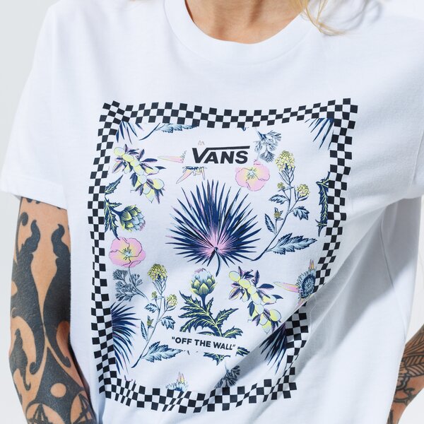 Krekli sievietēm VANS T-SHIRT WM BORDER FLORAL BF WHITE vn0a5arlwht1 krāsa balta