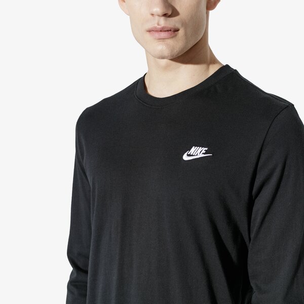 Vīriešu t krekli NIKE T-SHIRT NSW CLUB LONG-SLEEVE TEE ar5193-010 krāsa melna