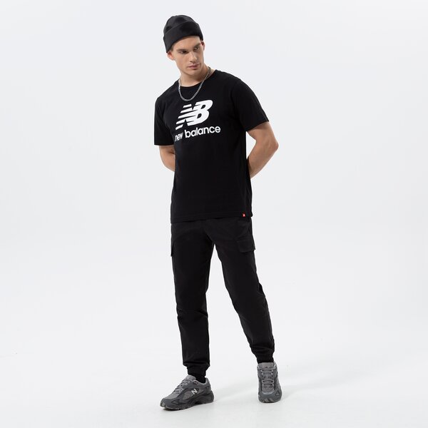 Vīriešu t krekli NEW BALANCE T-SHIRT ESSENTIALS STACKED LOGO TEE mt01575bk krāsa melna