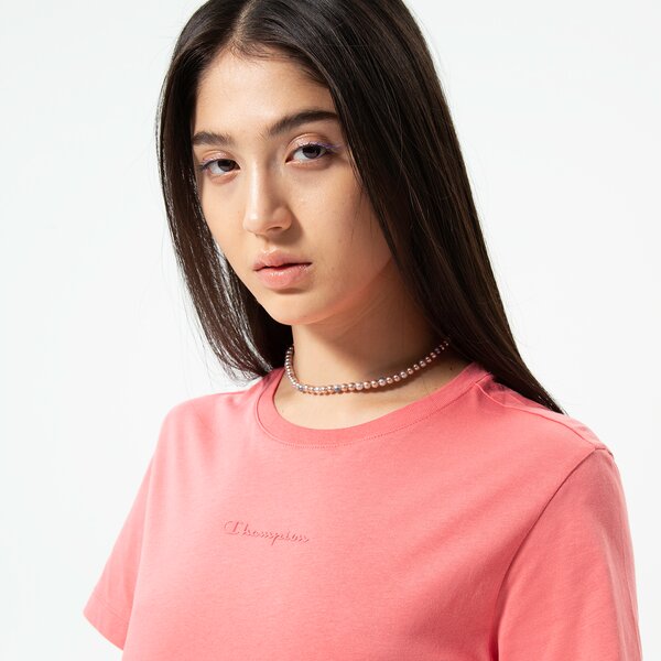 Krekli sievietēm CHAMPION T-KREKLS CREWNECK CROP T-KREKLS 115683ps171 krāsa rozā