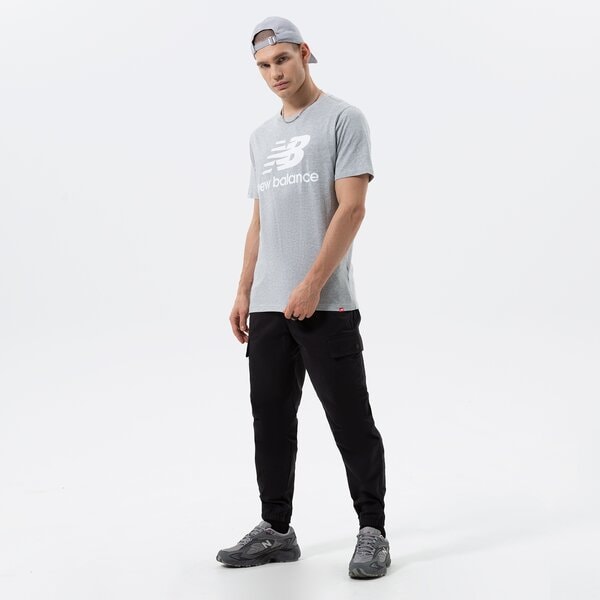 Vīriešu t krekli NEW BALANCE T-SHIRT ESSENTIALS STACKED LOGO TEE mt01575ag krāsa pelēka