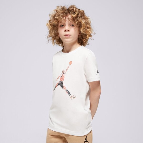 T krekli bērniem JORDAN T-SHIRT WATERCOLOR JUMPMAN S/S TEE BOY 95c900-001 krāsa balta