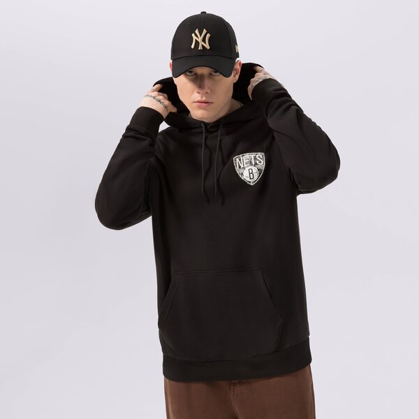 Vīriešu džemperis NEW ERA  DŽEMPERIS AR KAPUCI  INFILL TEAM LOGO NET BROOKLYN  60332148 krāsa melna