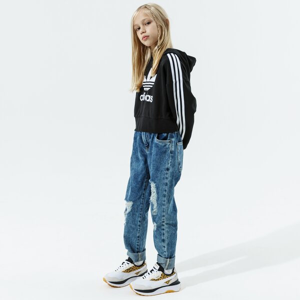 Džemperi bērniem ADIDAS  DŽEMPERIS AR KAPUCI  CROPPED HOODIE GIRL h32337 krāsa melna