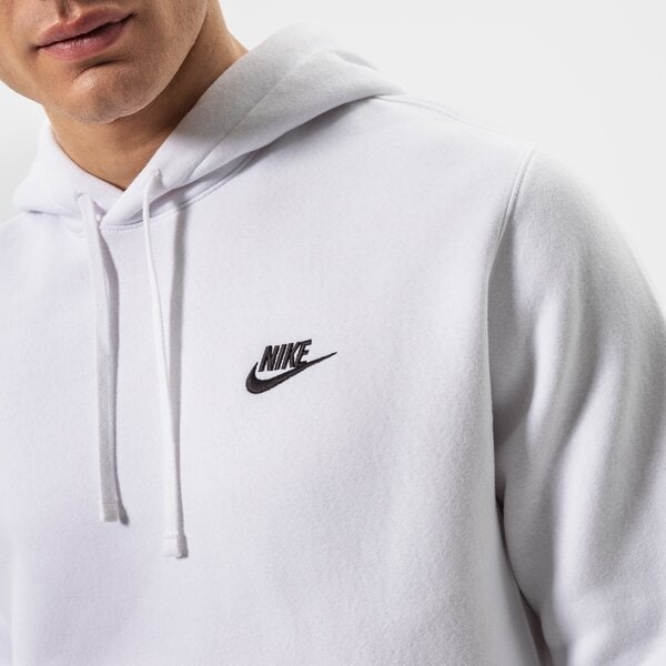 Vīriešu džemperis NIKE  DŽEMPERIS AR KAPUCI  SPORTSWEAR CLUB FLEECE bv2654-100 krāsa balta