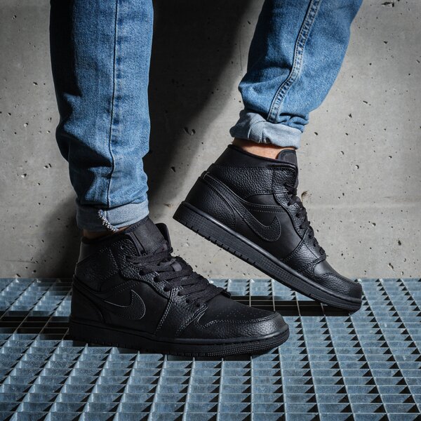 Sporta apavi vīriešiem JORDAN AIR 1 MID  554724-091 krāsa melna