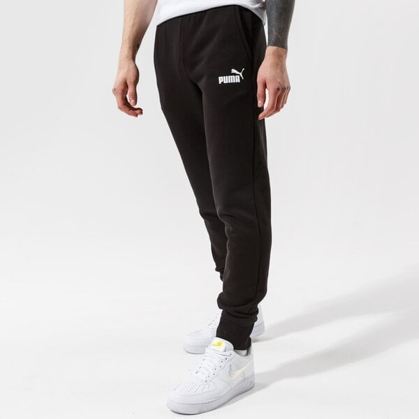 Vīriešu bikses PUMA BIKSES ESS LOGO PANTS FL CL - PUMA BLACK 58671401 krāsa melna