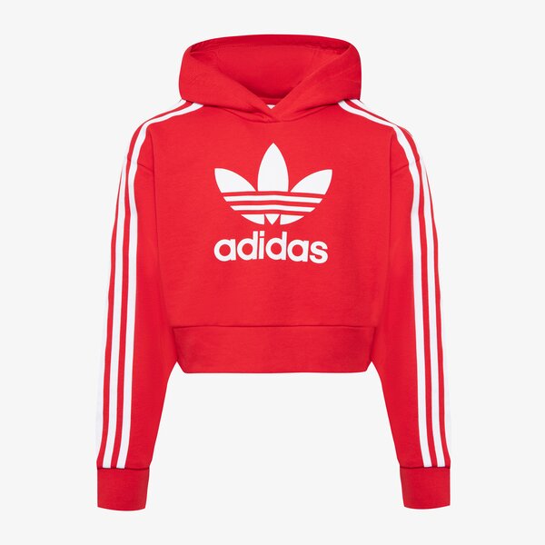 Džemperi bērniem ADIDAS  DŽEMPERIS AR KAPUCI  CROPPED HOODIE ic3097 krāsa sarkana