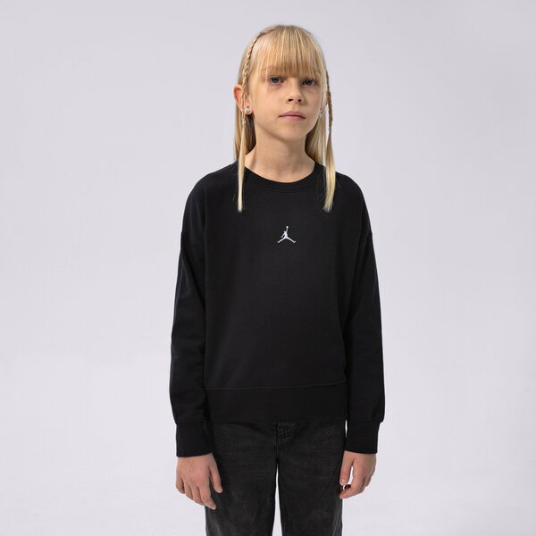 Džemperi bērniem JORDAN DŽEMPERIS ESSENTIALS CREW GIRL 45a859-023 krāsa melna