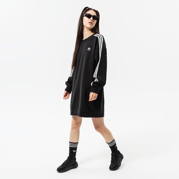 Sieviešu ADIDAS KLEITA SWEATER SPORTA KOSTIMSS hm4688 krāsa melna