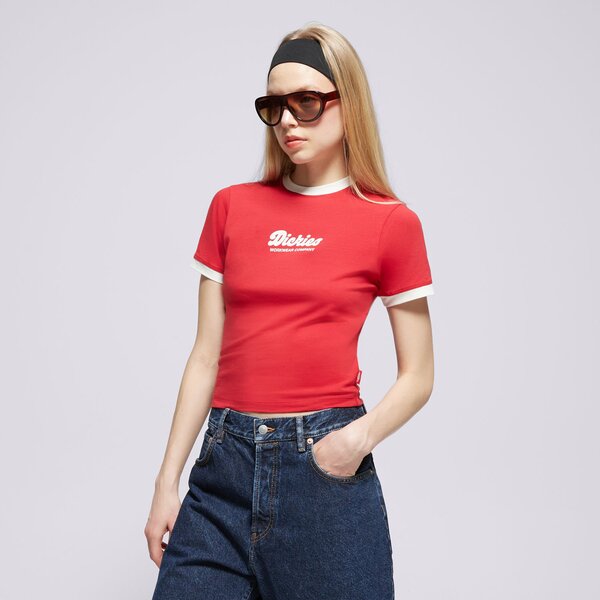 Krekli sievietēm DICKIES T-SHIRT LEWISTOWN RINGER SS TEE W dk0a4z8i0er1 krāsa sarkana