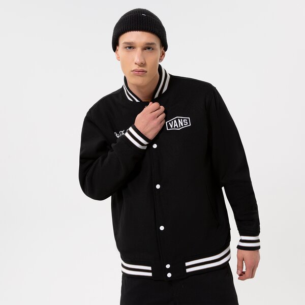 Vīriešu jaka VANS JAKA CHECKERBOARD RESEARCH VARSITY JACKET vn0a7s92blk1 krāsa melna