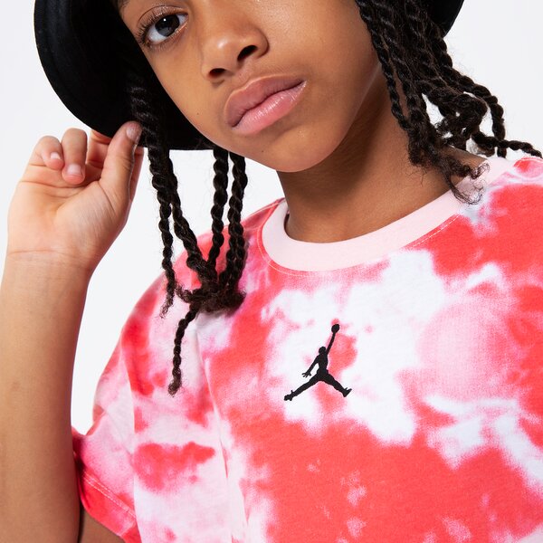 T krekli bērniem JORDAN T-SHIRT ESSENTIALS SMOKE DYE TEE GIRL 45b328-x24 krāsa rozā