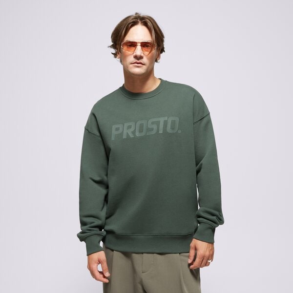 Vīriešu džemperis PROSTO DŽEMPERIS CREWNECK ZEDS DARK GREEN kl242mswe1051 krāsa zaļa