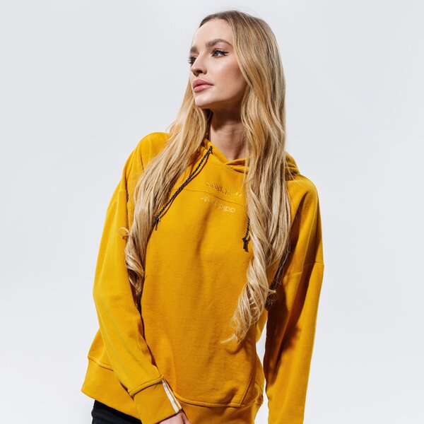 Sieviešu džemperis ADIDAS  DŽEMPERIS AR KAPUCI  HOODIE gd3896 krāsa sinepju dzeltenā