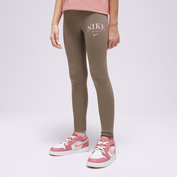 Bērnu bikses NIKE LEGGINGS (G)TREND FAV HW LEG BRN/PNK dz4617-040 krāsa haki