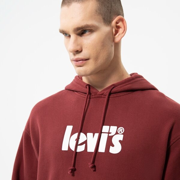 Vīriešu džemperis LEVI'S  DŽEMPERIS AR KAPUCI  RELAXED GRAPHIC PO 38479-0110 krāsa bordo