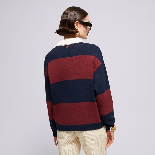 Sieviešu džemperis LEVI'S SVITERIS IVY LEAGUE STRIPED SWEATER REDS a8504-0001 krāsa bordo