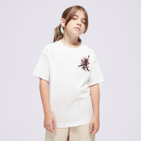 T krekli bērniem JORDAN T-SHIRT JDG FLORAL JUMPMAN SS TEE GIRL 45d450-001 krāsa balta