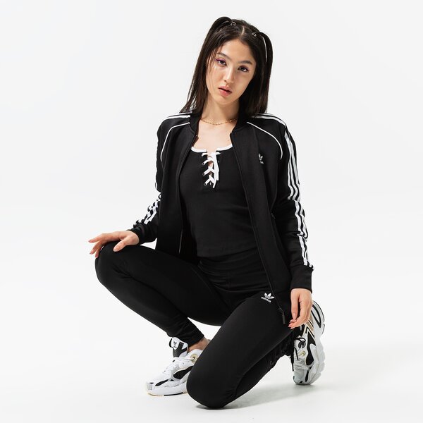 Sieviešu džemperis ADIDAS DŽEMPERIS AR RĀVĒJSLĒDZĒJU  SST TRACKTOP PB gd2374 krāsa melna