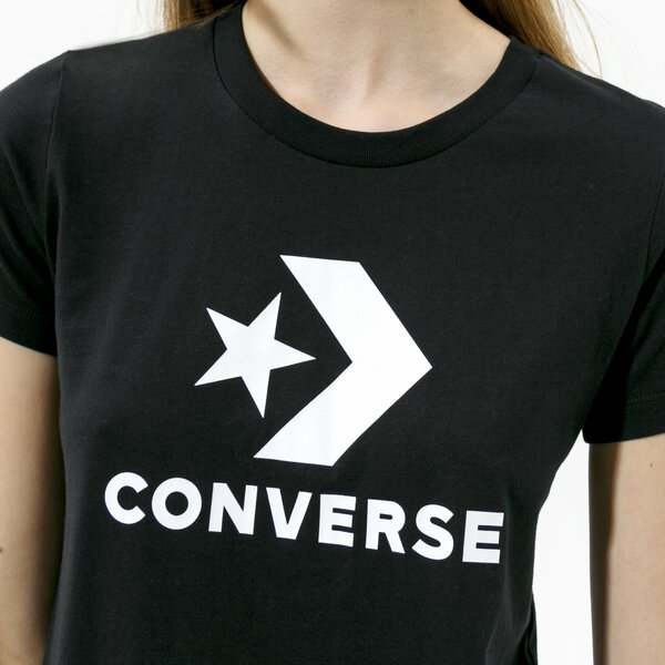 Krekli sievietēm CONVERSE T-SHIRT STAR CHEVRON TEE 10018569-a02 krāsa melna