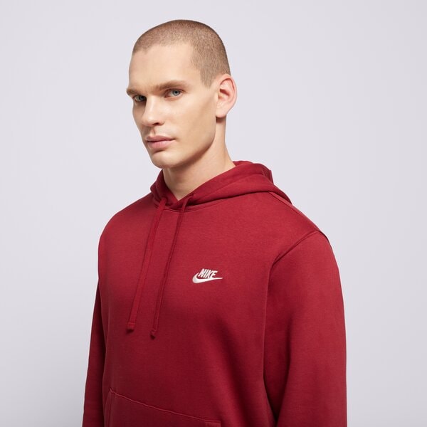 Vīriešu džemperis NIKE  DŽEMPERIS AR KAPUCI  M NSW CLUB HOODIE PO BB bv2654-677 krāsa sarkana