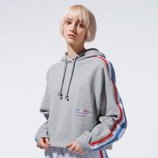 Sieviešu džemperis ADIDAS  DŽEMPERIS AR KAPUCI  HOODIE gn2855 krāsa pelēka