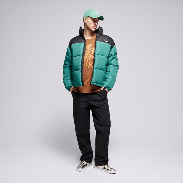 Ziemas jaka vīriešiem ELLESSE JAKA DŪNU ARGENT PADDED BLK/GREEN PADDED JACKET shx20980022 krāsa melna