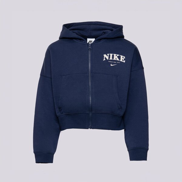 Džemperi bērniem NIKE DŽEMPERIS AR RĀVĒJSLĒDZĒJU    G NSW FLC FZ HOODIE GIRL fd0887-410 krāsa tumši zila