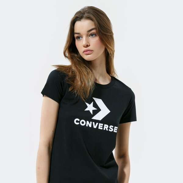 Krekli sievietēm CONVERSE T-SHIRT STAR CHEVRON TEE 10018569-a02 krāsa melna