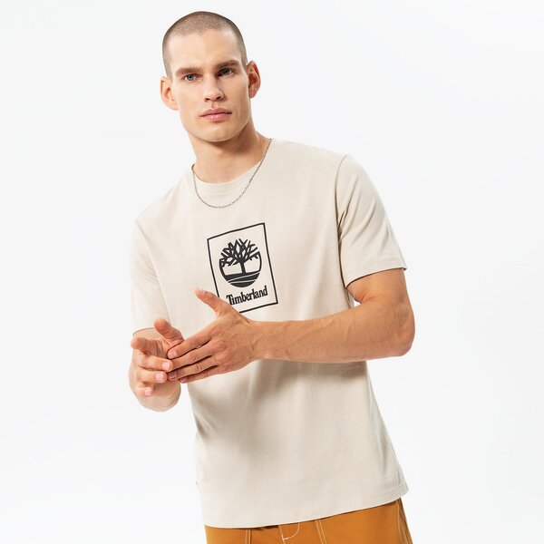 Vīriešu t krekli TIMBERLAND T-SHIRT STACK LOGO TEE ISLAND FOSSIL tb0a5zh1cy21 krāsa bēša