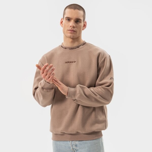 Vīriešu džemperis ADIDAS DŽEMPERIS TREFOIL LINEAR LABEL SWEATSHIRT hm2664 krāsa brūna
