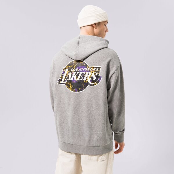 Vīriešu džemperis NEW ERA  DŽEMPERIS AR KAPUCI  INFILL   TEAM LOGO LAKERS LOS  60332147 krāsa pelēka