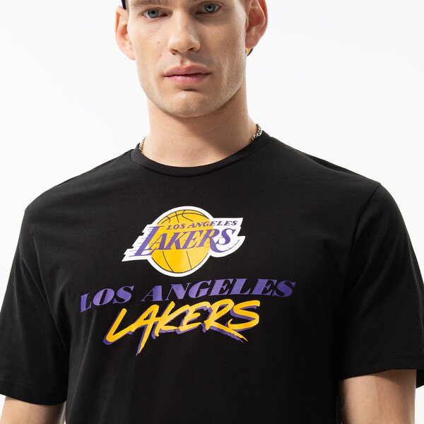 Vīriešu t krekli NEW ERA T-KREKLS NBA SCRIPT LAKERS LOS ANGELES LAKERS BLKTRP 60284675 krāsa melna