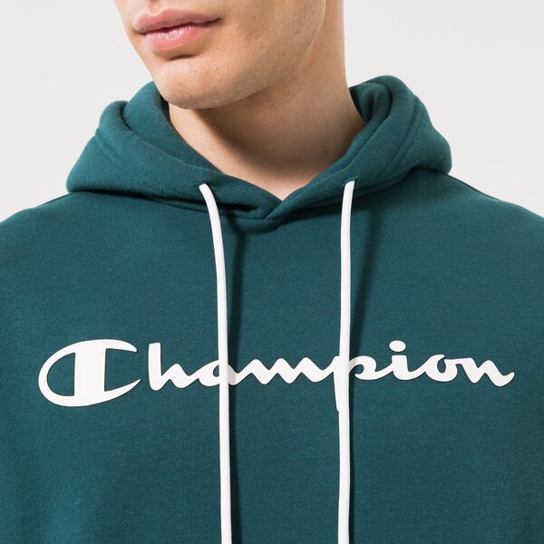 Vīriešu džemperis CHAMPION  DŽEMPERIS AR KAPUCI  HOODED SWEATSHIRT 218282gs549 krāsa zaļa