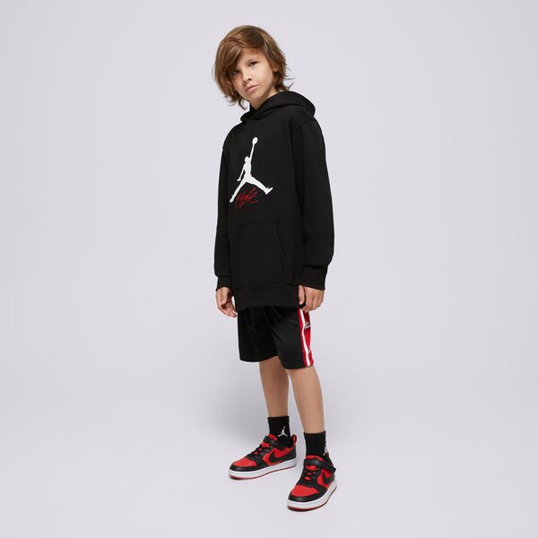 Džemperi bērniem JORDAN  DŽEMPERIS AR KAPUCI  MJ BASELINE PO HOODIE BOY 95c784-023 krāsa melna
