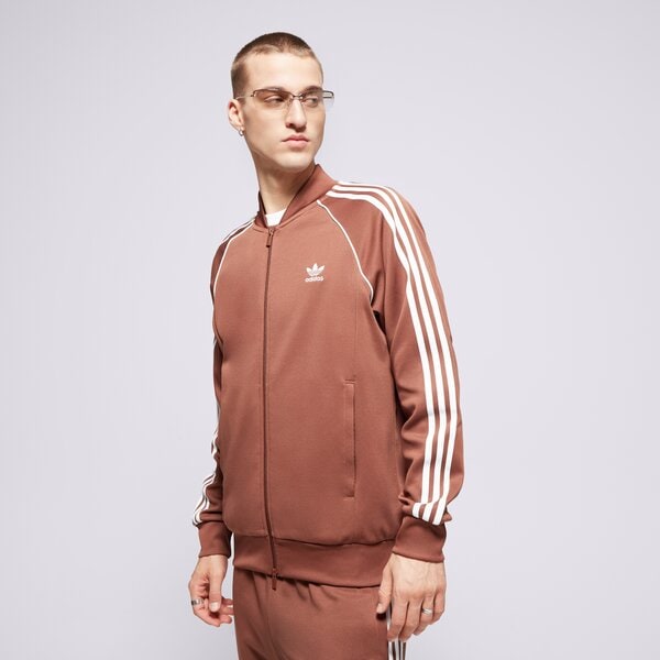 Vīriešu džemperis ADIDAS DŽEMPERIS AR RĀVĒJSLĒDZĒJU  SST TT iy9855 krāsa brūna