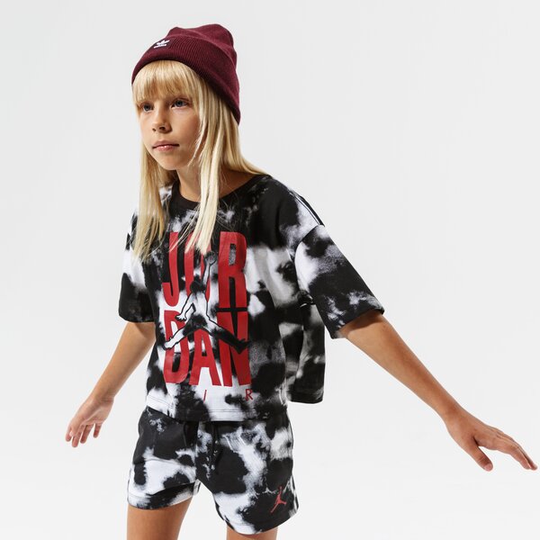 T krekli bērniem JORDAN T-SHIRT JORDAN GIRL TIE DYE BOXY TEE GIRL 45a764-k04 krāsa melna