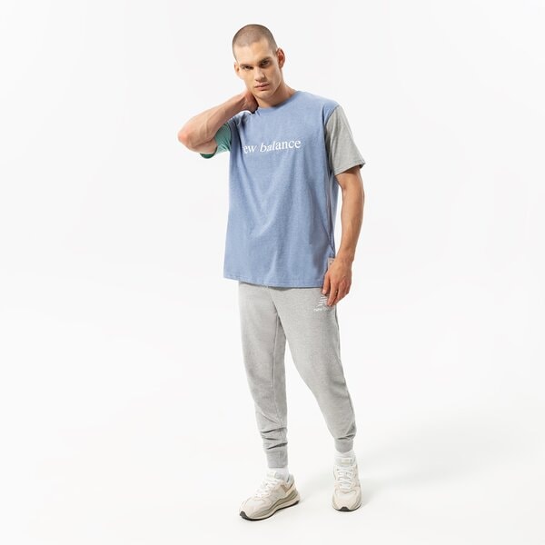 Vīriešu bikses NEW BALANCE BIKSES NB ESSENTIALS STACKED LOGO SWEATPANT mp03558ag krāsa pelēka