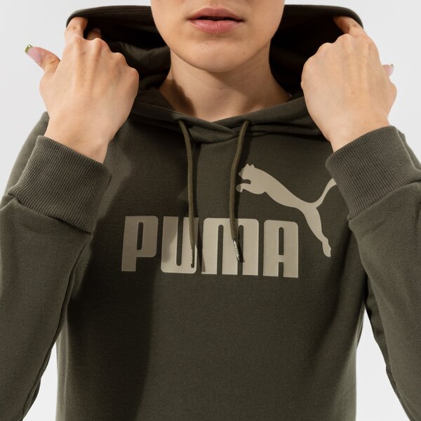 Sieviešu džemperis PUMA  DŽEMPERIS AR KAPUCI  ESS LOGO HOODIE FL (S)  GRAPE LEA 58678944 krāsa haki