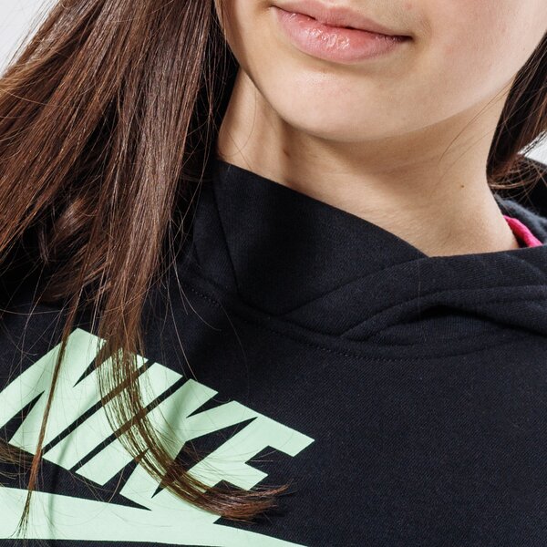 Džemperi bērniem NIKE  DŽEMPERIS AR KAPUCI  SPORTSWEAR GIRL da5157-014 krāsa melna