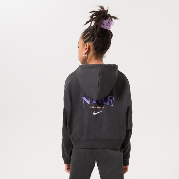 Džemperi bērniem NIKE DŽEMPERIS AR RĀVĒJSLĒDZĒJU    G NSW TREND FLC FZ HOODIE dv2565-045 krāsa melna