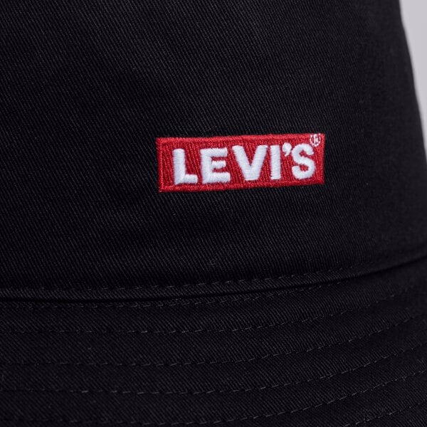  LEVI'S PLATMALE BUCKET HAT - BABY TAB LOGO d6249-0001 krāsa melna