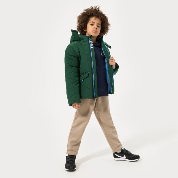 Virsjakas bērniem JORDAN JAKA ZIEMAS DETACH HOOD PUFFER JACKET BOY 95b649-t17 krāsa zaļa