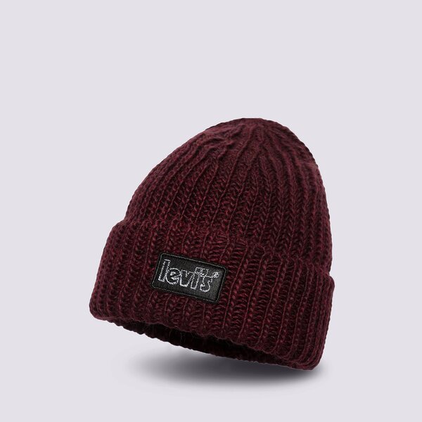 Sieviešu ziemas cepure LEVI'S CEPURE CHUNKY BEANIE d7257-0003 krāsa bordo