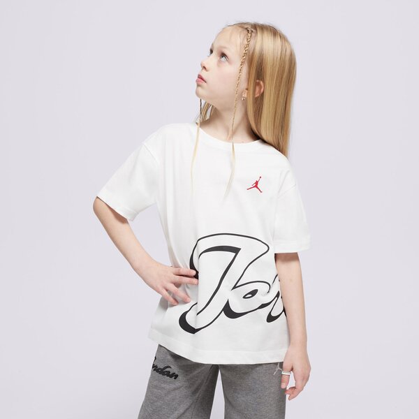 T krekli bērniem JORDAN T-SHIRT JDG JM ENCHANTMENT SCRIPT SS T GIRL 45d552-001 krāsa balta