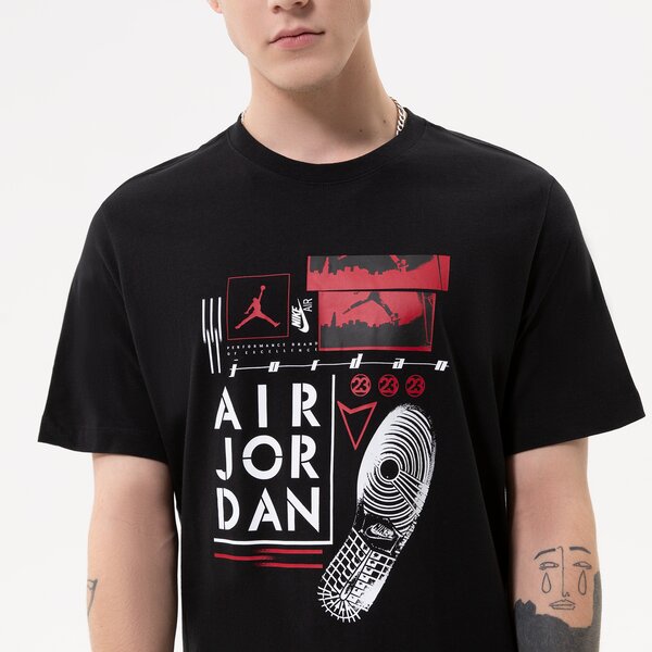 Vīriešu t krekli JORDAN T-SHIRT PRINT GRAPHIC T-SHIRT dm1424-010 krāsa melna