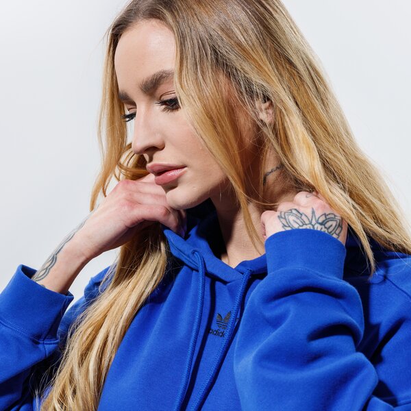 Sieviešu džemperis ADIDAS  DŽEMPERIS AR KAPUCI  HOODIE gn4773 krāsa zila